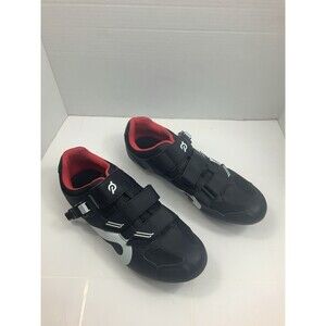 Peloton Cycling Shoes Black Red Size 43 Mens 10 Womens 11 with Delta Cleats